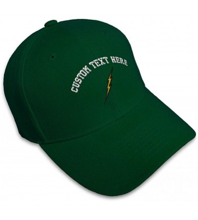 Baseball Caps Custom Baseball Cap Lightning Bolt Embroidery Acrylic Dad Hats for Men & Women - Forest Green - CE18SDZ3W98 $29.67