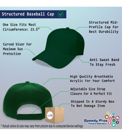 Baseball Caps Custom Baseball Cap Lightning Bolt Embroidery Acrylic Dad Hats for Men & Women - Forest Green - CE18SDZ3W98 $12.22