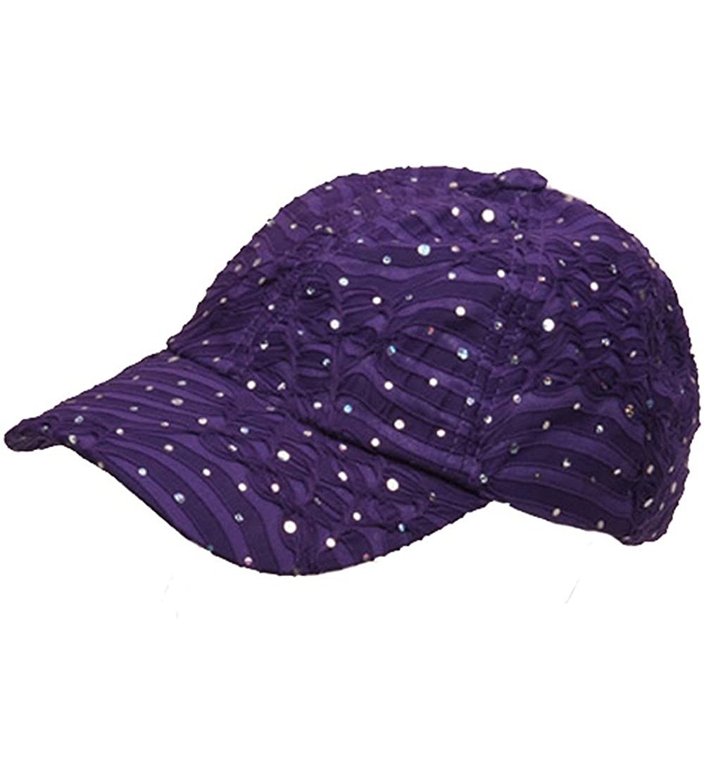 Baseball Caps Glitter Caps-Purple W31S59C - CB111L4NBK7 $11.16