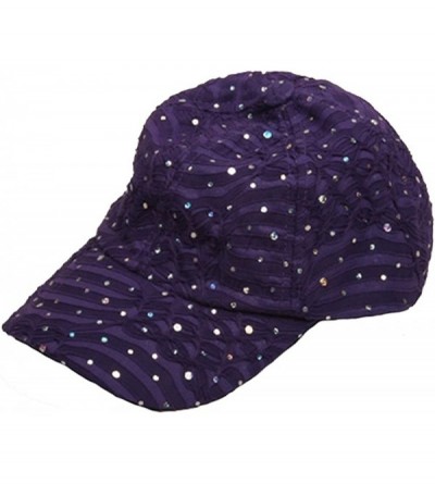 Baseball Caps Glitter Caps-Purple W31S59C - CB111L4NBK7 $11.16