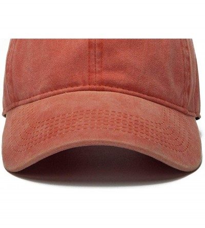 Baseball Caps The Hat Depot Unisex Washed Distressed Baseball Cap Twill Adjustable Dad Hat - Orange - C8192TS5AHD $8.80