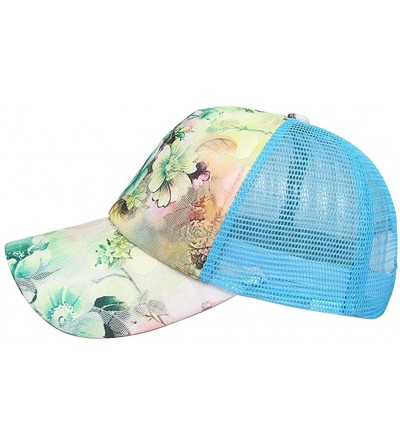 Baseball Caps Unisex Summer Baseball Cap Sports Floral Mesh Hat Quick-Dry Adjustable Sun Hat - Multi-colored - C018G6C964H $1...