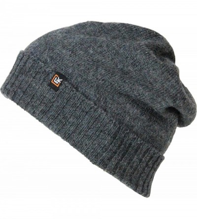 Skullies & Beanies 100% Wool Classic Knit Beanie Hat Cap for Women & Men - Charcoal - CF12NU4MPI8 $26.97