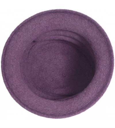 Bucket Hats Women's Wool Dress Church Cloche Hat Bucket Winter Floral Hat - Purple - C312LZUGGSZ $15.25