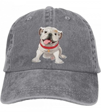 Baseball Caps English Bulldog Sports Denim Cap Adjustable Unisex Plain Baseball Cowboy Hat - Gray - CU196SMYNMA $15.92