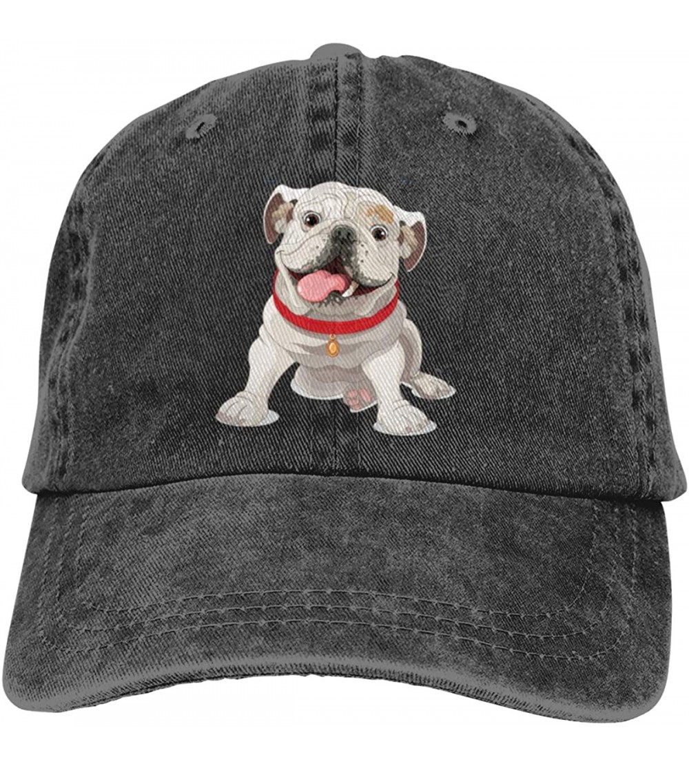 Baseball Caps English Bulldog Sports Denim Cap Adjustable Unisex Plain Baseball Cowboy Hat - Black - C8196SMEQI0 $12.25