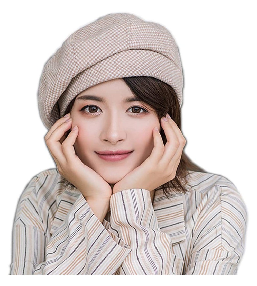 Fedoras Womens Elegant Double Flower 100% Wool Pillbox Hat Fascinator Hat Beanie Hat - J-khaki - C718ZYTWSQ4 $11.52