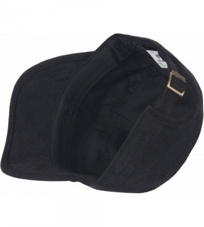 Baseball Caps A184 Army Cap Winter Basic Style Plain Corduroy Golf Club Cadet Military Hat - Black - CZ189599GIU $24.47