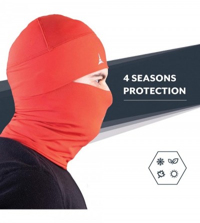 Balaclavas Face Mask Bandana + Helmet Liner Skull Cap Beanie Anti Dust- Wind & Cycling Pack - Red - C918AIM5EQ0 $11.96