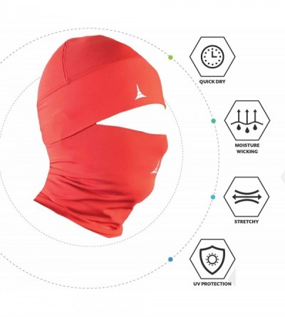 Balaclavas Face Mask Bandana + Helmet Liner Skull Cap Beanie Anti Dust- Wind & Cycling Pack - Red - C918AIM5EQ0 $11.96