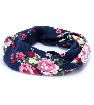 Headbands Boho Headbands for Women Retro Printed Floral Hair Bands Seamless Elastic Band Headband Fashion Head wrap - C718UT7...