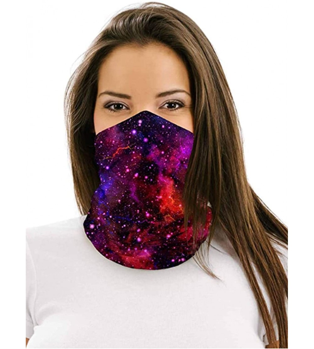 Balaclavas Seamless Unisex Floral Face Bandanas for Dust- Festivals- Outdoors- Sports Men Face Scarf - Galaxy-red - CC19854W0...