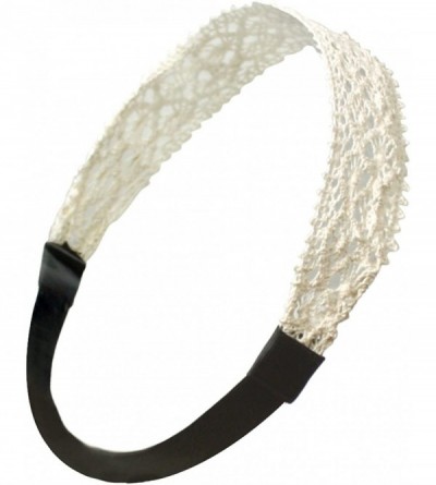 Headbands Princess Floral Lace Elastic Headband Set (2 Pieces) - 2 Pcs - Cream - C21174LJQ37 $30.84