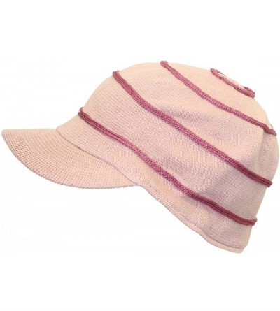 Baseball Caps Cotton Cap Ladies Size Small with Contrast Swirl Design - Pink - CO11QQ0F36B $13.66