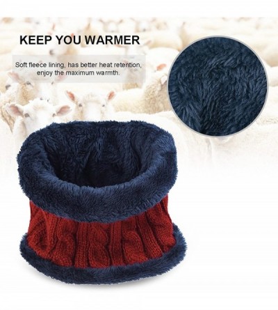 Skullies & Beanies Womens Mens Winter Hat Warm Thick Beanie Cap Scarf for Winter Knit Ski Beanies - Red-2 - CA188WHT3YH $9.53