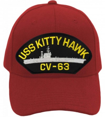 Baseball Caps USS Kitty Hawk CV-63 Hat/Ballcap Adjustable One Size Fits Most - Red - CE18S04HS85 $19.95