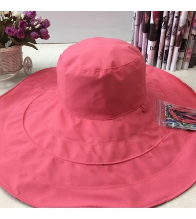 Sun Hats Large Wide Brim Sun Hat for Women-Summer Hats for Beach Garding-Floppy - 2-water-red - C3180CSXMT4 $12.47