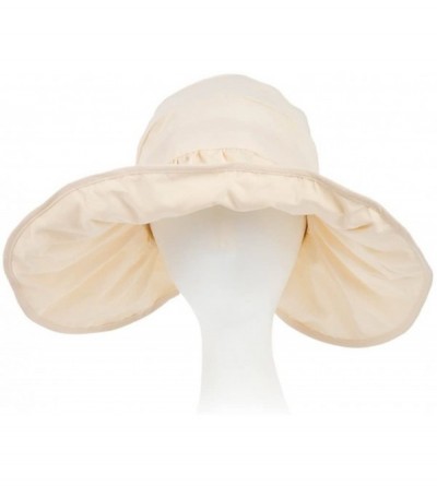 Visors Summer Collapsible Large Wide Brimmed Sun Hat Anti-UV Hat Sun Beach Empty Hat - Beige - CP18D2I20AH $9.47