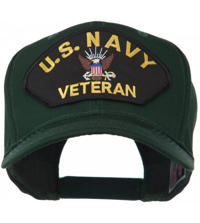 Baseball Caps US Navy Veteran Military Patched High Profile Cap - Green - CT11M6KD5N3 $38.61