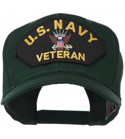 Baseball Caps US Navy Veteran Military Patched High Profile Cap - Green - CT11M6KD5N3 $20.87