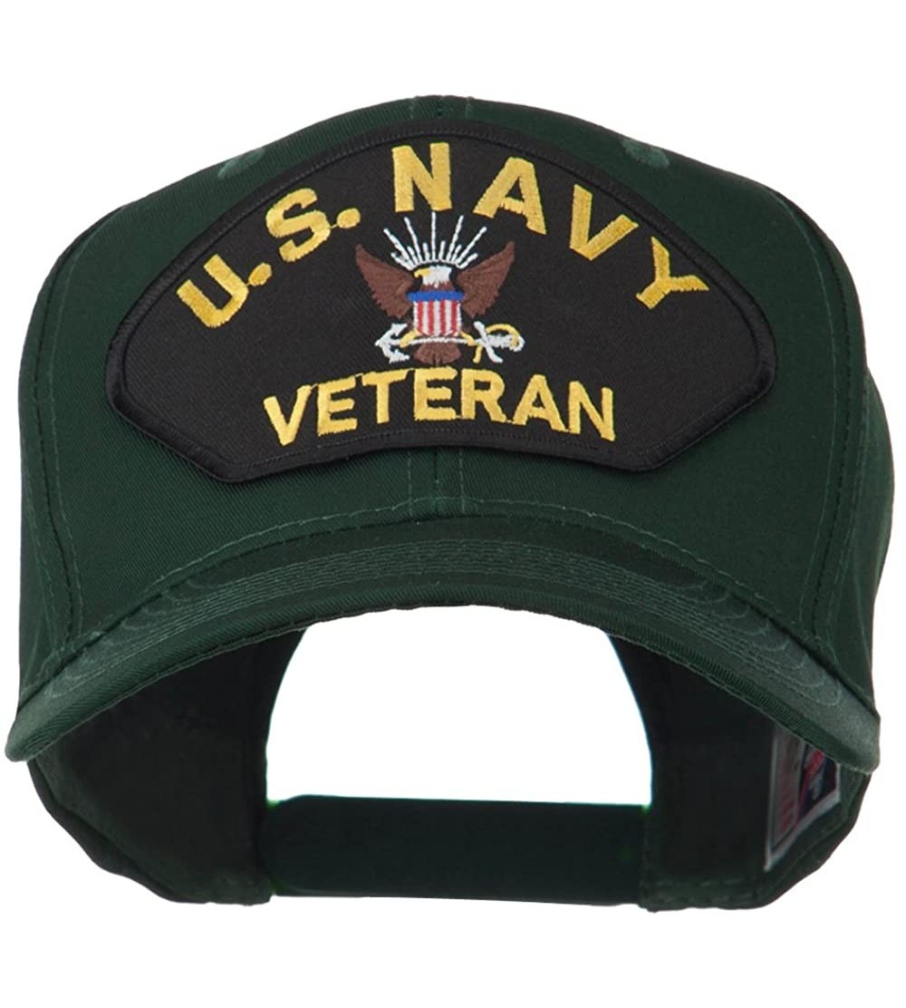 Baseball Caps US Navy Veteran Military Patched High Profile Cap - Green - CT11M6KD5N3 $20.87