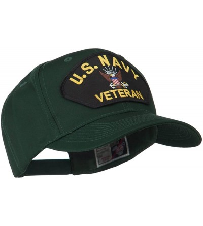 Baseball Caps US Navy Veteran Military Patched High Profile Cap - Green - CT11M6KD5N3 $20.87