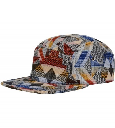 Baseball Caps Pattern Multi Color Stripe 5 Panel Hat - Geo Red Multicolored - C812MWAVURA $14.99