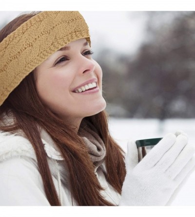 Cold Weather Headbands Knit Ear Warmer Headband for Women - Warm & Soft Head Wrap Warmers for Winter- Cold Season - Beige - C...