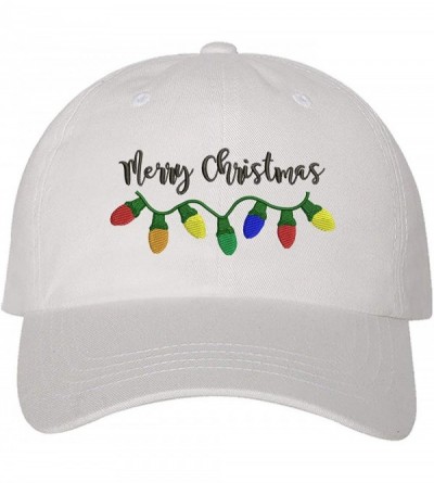 Baseball Caps Merry Christmas Baseball Cap- Christmas Party Hats Unisex - White - CK18M200GK6 $17.27