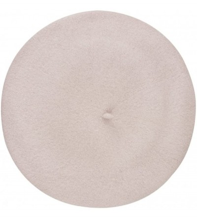 Skullies & Beanies Adults Classic French Beret Hat Winter Wool Artist Plain Beanie Cap - Pink/Adults - C1186AT8QXZ $14.43