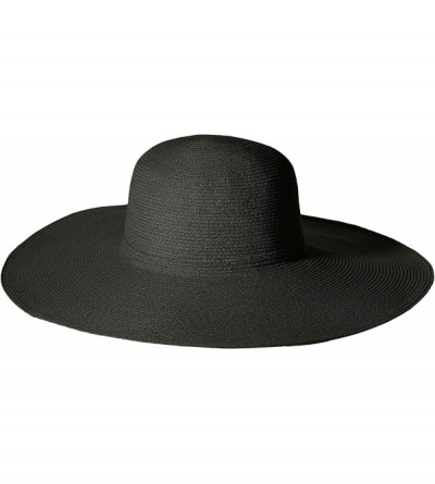 Sun Hats Women's Sophia Toyo Braid Lg Brim Floppy Sun Hat- Rated UPF 50+ for Max Sun Protection - Black - C612MAY2QLW $36.54