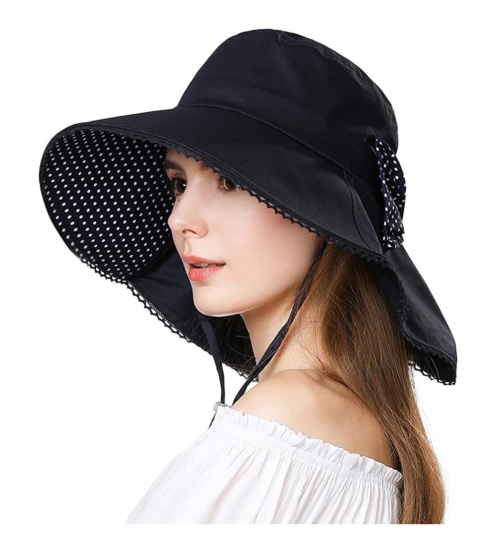 Sun Hats Womens Packable SPF 50 Ponytail Sun Hat Summer Mask Hiking Gardening Beach Fishing 57-59cm - 69053navy - CR18SR7KWC3...