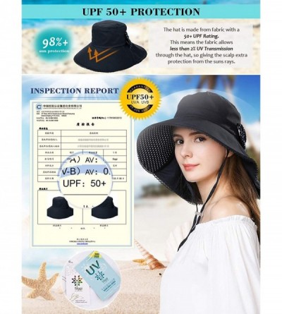 Sun Hats Womens Packable SPF 50 Ponytail Sun Hat Summer Mask Hiking Gardening Beach Fishing 57-59cm - 69053navy - CR18SR7KWC3...