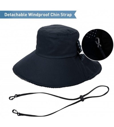 Sun Hats Womens Packable SPF 50 Ponytail Sun Hat Summer Mask Hiking Gardening Beach Fishing 57-59cm - 69053navy - CR18SR7KWC3...