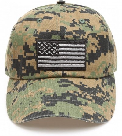 Baseball Caps Tactical Operator USA Flag Cotton Low Profile Baseball Cap with Adjustable Strap - Digital Camo - CE18EE8WW50 $...