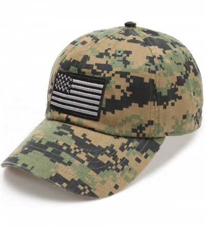 Baseball Caps Tactical Operator USA Flag Cotton Low Profile Baseball Cap with Adjustable Strap - Digital Camo - CE18EE8WW50 $...