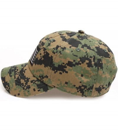Baseball Caps Tactical Operator USA Flag Cotton Low Profile Baseball Cap with Adjustable Strap - Digital Camo - CE18EE8WW50 $...