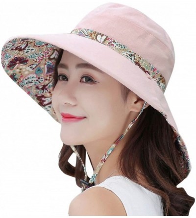 Sun Hats Sun Hats for Women Packable Sun Hat Wide Brim UV Protection Beach Sun Cap - Pink - CJ1845UAC0E $21.80