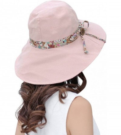 Sun Hats Sun Hats for Women Packable Sun Hat Wide Brim UV Protection Beach Sun Cap - Pink - CJ1845UAC0E $14.35