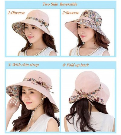 Sun Hats Sun Hats for Women Packable Sun Hat Wide Brim UV Protection Beach Sun Cap - Pink - CJ1845UAC0E $14.35
