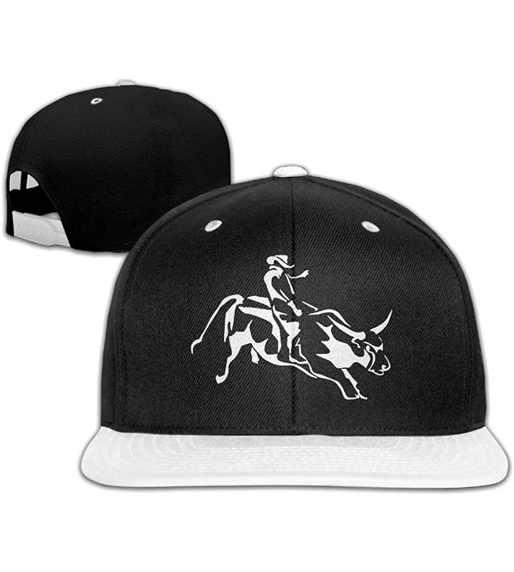 Baseball Caps Mens/Womens Hip-hop Hats Bull Riding Adjustable Sport Hat - White - CI18KH0U62R $16.71