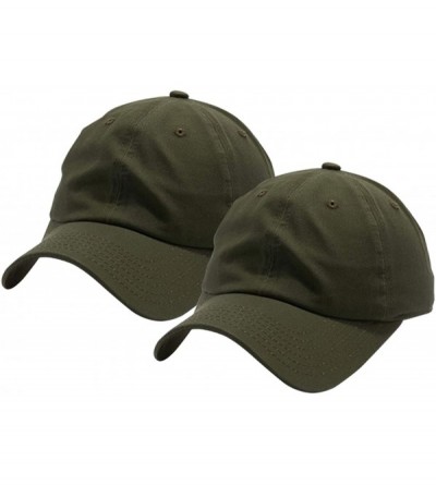 Baseball Caps Cotton Adjustable Baseball Classic Ballcap - Olive(2pcs) - C618UKSN4M9 $13.82