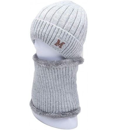 Skullies & Beanies Sleeve Cap Plush Thickened Windproof Knitted Wool Hat Neck Warmer Beanies for Men and Women in Winter - Kh...
