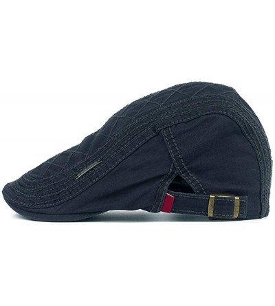 Newsboy Caps Mens Cotton Embroidery Painter Berets Caps Casual Outdoor Visor Forward Hat - Navy Blue - CX18I2YW63Q $19.98