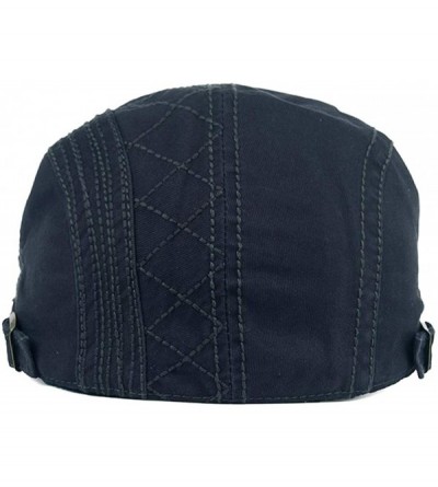 Newsboy Caps Mens Cotton Embroidery Painter Berets Caps Casual Outdoor Visor Forward Hat - Navy Blue - CX18I2YW63Q $19.98