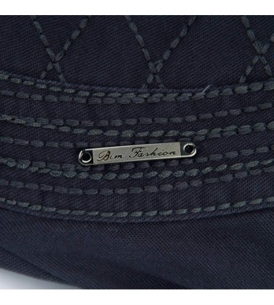 Newsboy Caps Mens Cotton Embroidery Painter Berets Caps Casual Outdoor Visor Forward Hat - Navy Blue - CX18I2YW63Q $19.98