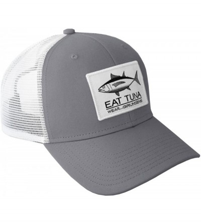 Baseball Caps Grundens Eat Tuna Trucker Hat - Glacier Gray - C812LJ2P22Z $29.72
