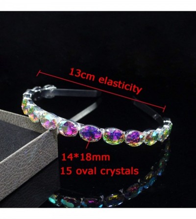 Headbands Luxury Oval Crystal Hairband Sparkly Rhinestone Silver Headband For Women Hair Accessories-2 - 2 - C318UZ7GMMK $13.63