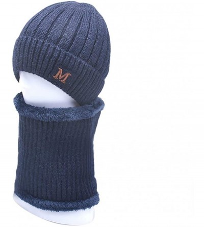 Skullies & Beanies Sleeve Cap Plush Thickened Windproof Knitted Wool Hat Neck Warmer Beanies for Men and Women in Winter - Kh...