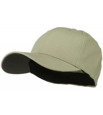 Baseball Caps Structured Brushed Twill Flexible Big Size Cap - Khaki - CN118E50VCH $12.37